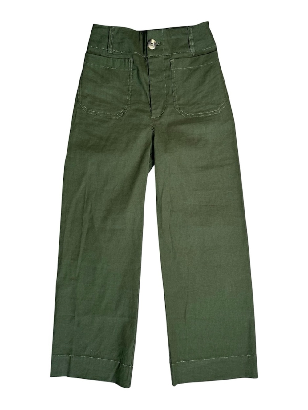 MAEVE Women’s Olive Green The Collette High Waist Wide Leg Trousers - Picture 2 of 10